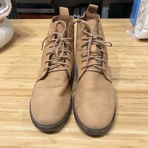 Lucky Brand Tan Ankle Lace Up Boots